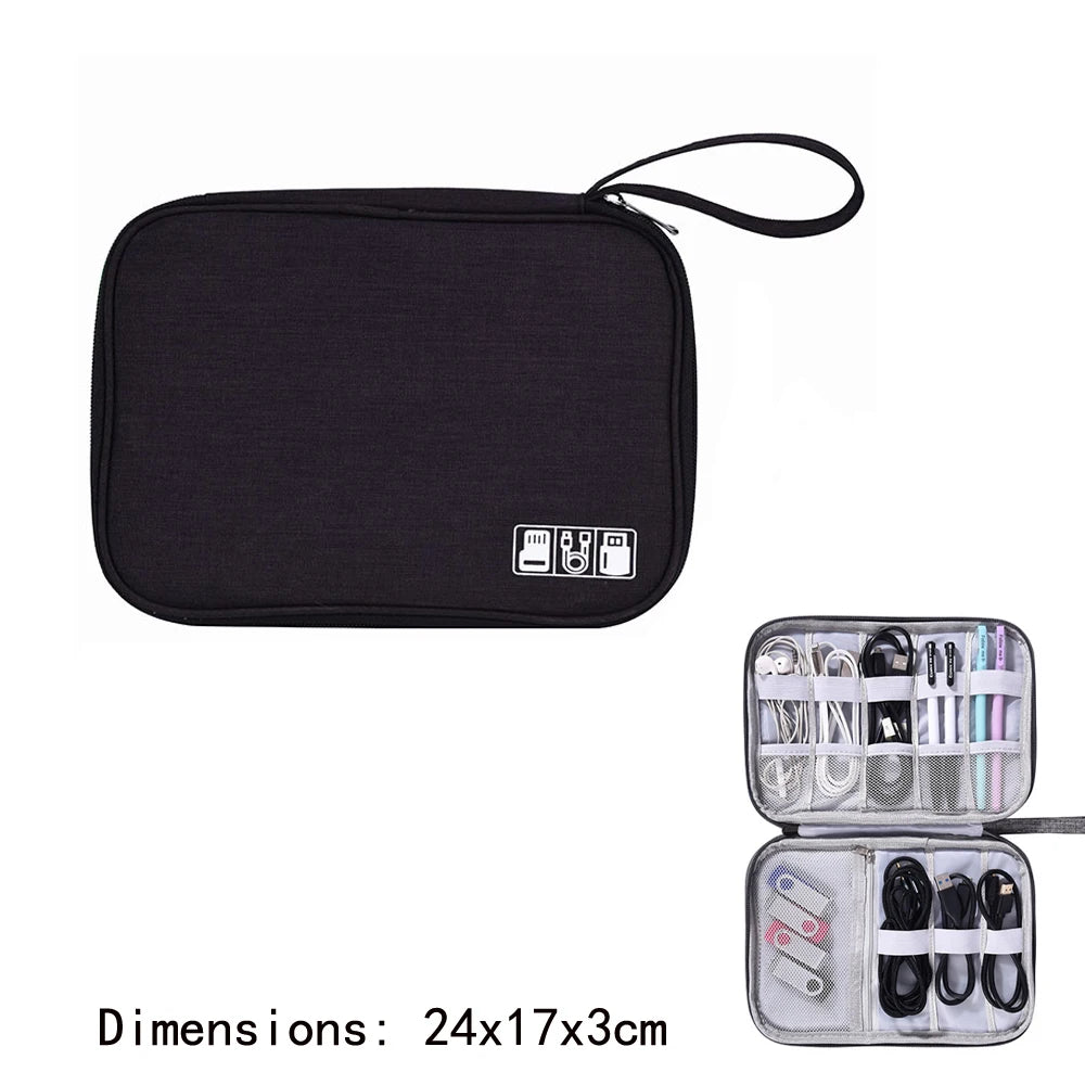 Waterproof Digital Electronic Accessories Organizer Travel  Case for cable Chargers