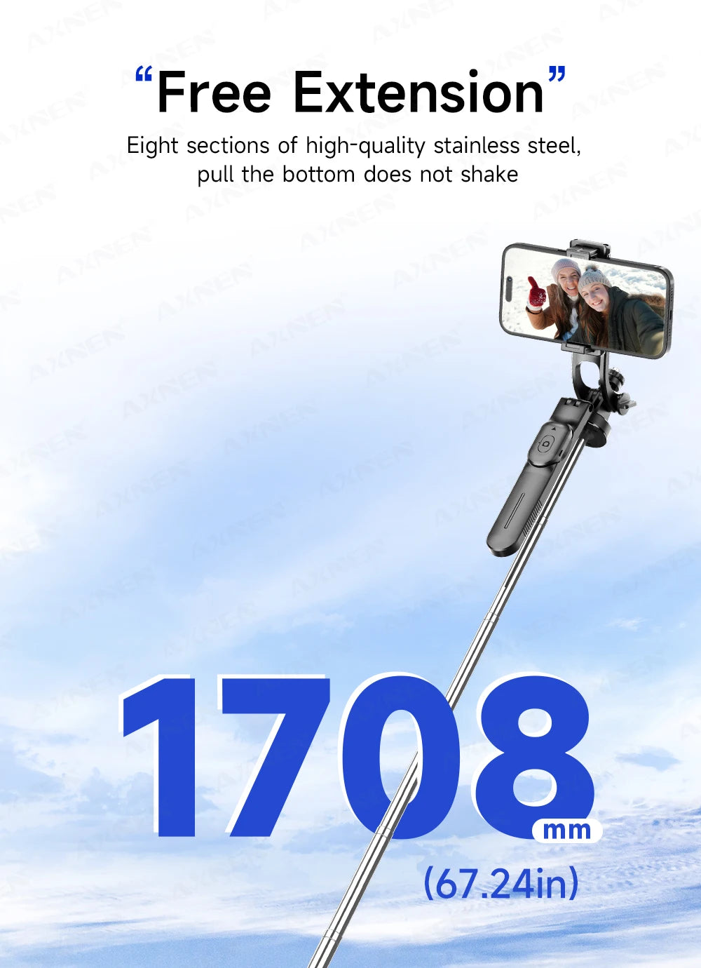 SnapPro X™ – 1708mm Extendable Selfie Tripod