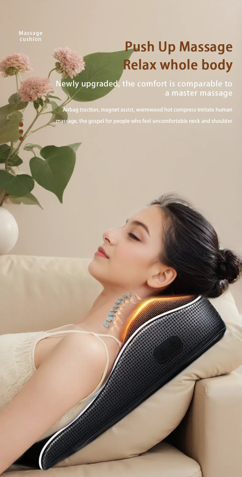 ReliefPro Elite™ – Heated Shiatsu Neck & Back Massager Pillow