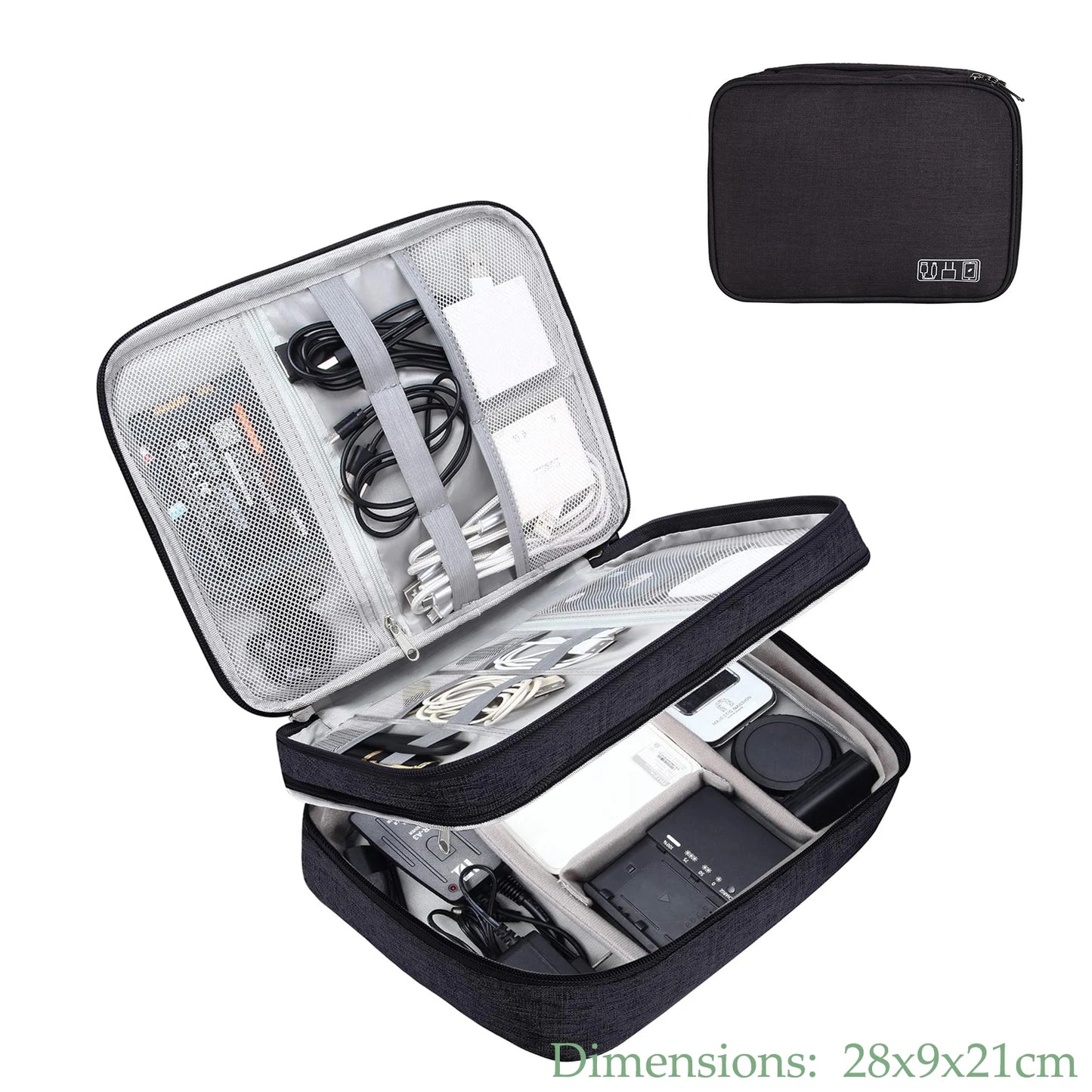 Gadgit Co™ Waterproof Electronics Organizer | 1 & 2 Layer, Adjustable Dividers