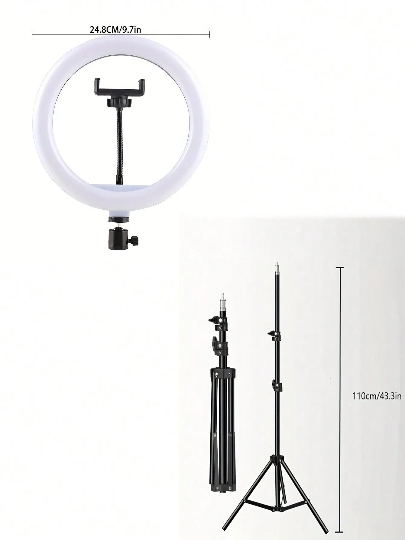 Gadgit Co™ – 10" Ring Light & Tripod Kit with Selfie Remote