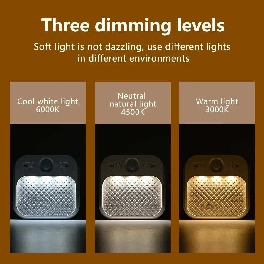 4 Pack Motion Sensor LED Night Light Rechargeable Cabinet Light For Bedroom Stairs Hallway Kitchen Closet Lights Wardrobe Lamp