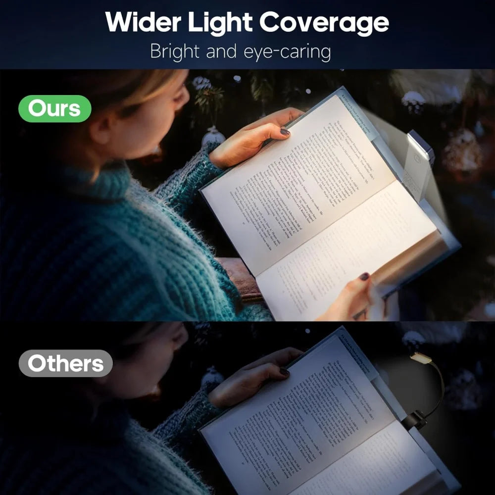Gadgit Co Clip-On LED Reading Light | 3 Colour Temps, 80hr Battery, USB-C, Eye-Care