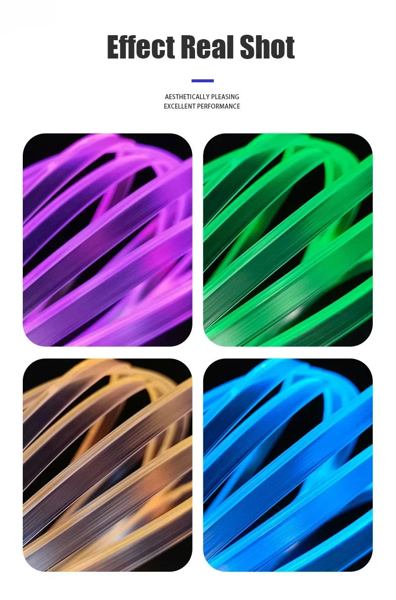 Gadgit Co RGB Car Interior Fiber Optic Ambient Light | APP Control, Music Sync, 4 Lengths