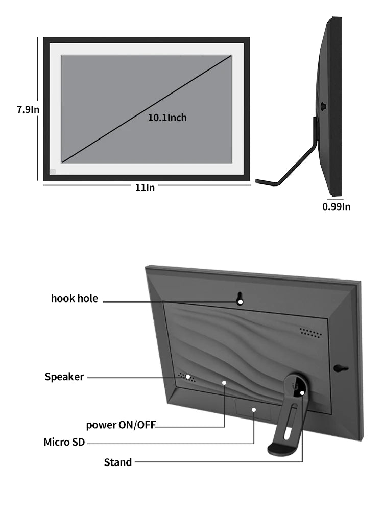 Gadgit Co™ – 10.1" WiFi Digital Photo Frame | 32GB | IPS HD Touchscreen | Frameo App