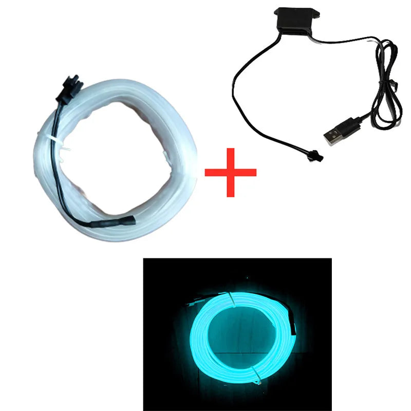 Gadgit Co Car Interior LED Neon Ambient Light Strip | 3 Colours, 3 Lengths, 12V