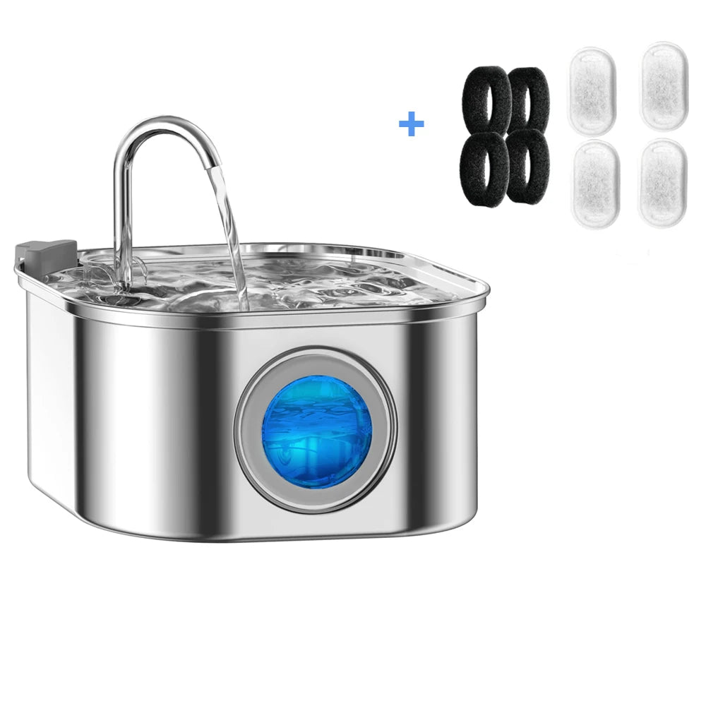 PetFlow Steel™ – 3.2L Stainless Steel Smart Pet Fountain