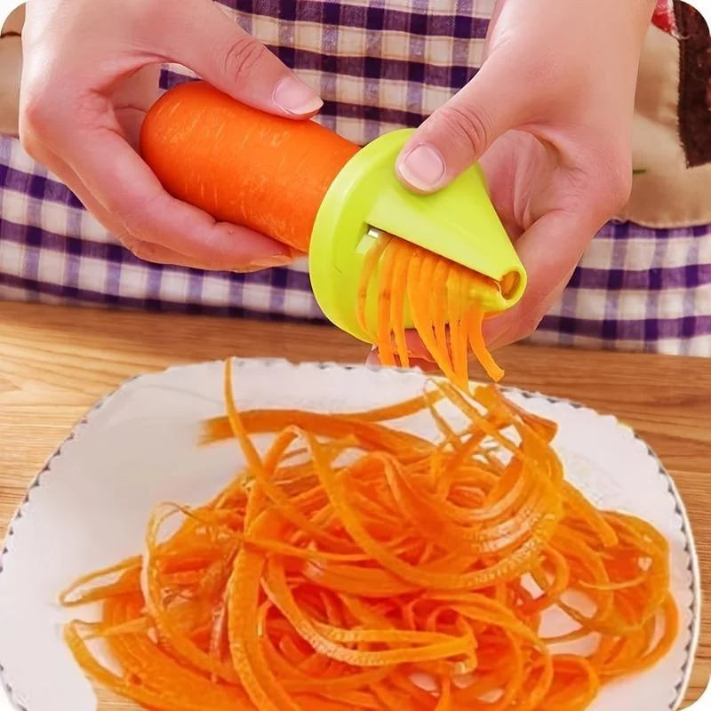 Gadgit Co Rotary Vegetable Grater & Spiral Peeler | 304 Steel Blade, Compact, No Power
