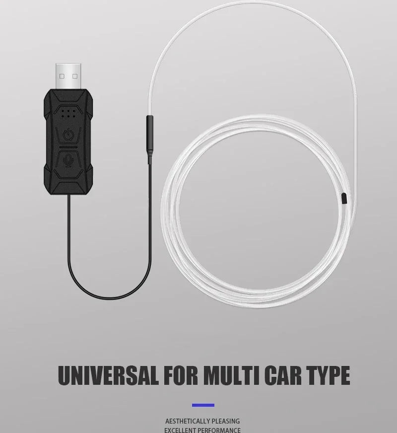 Gadgit Co RGB Car Interior Fiber Optic Ambient Light | APP Control, Music Sync, 4 Lengths