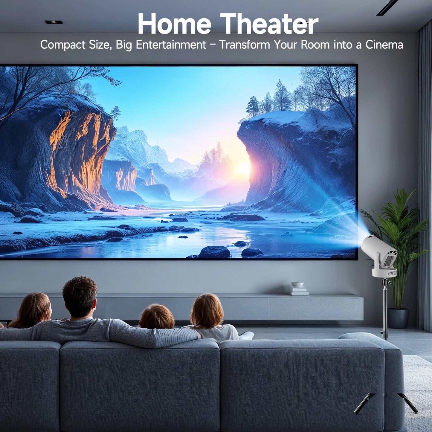 Gadgit Co™ – Smart Mini Portable Projector (Android 14 | WiFi | 180° Rotation)