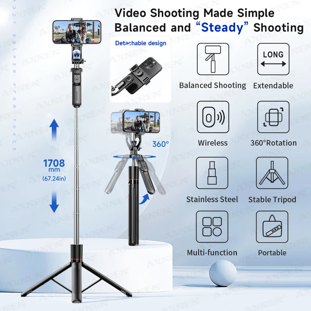 SnapPro X™ – 1708mm Extendable Selfie Tripod