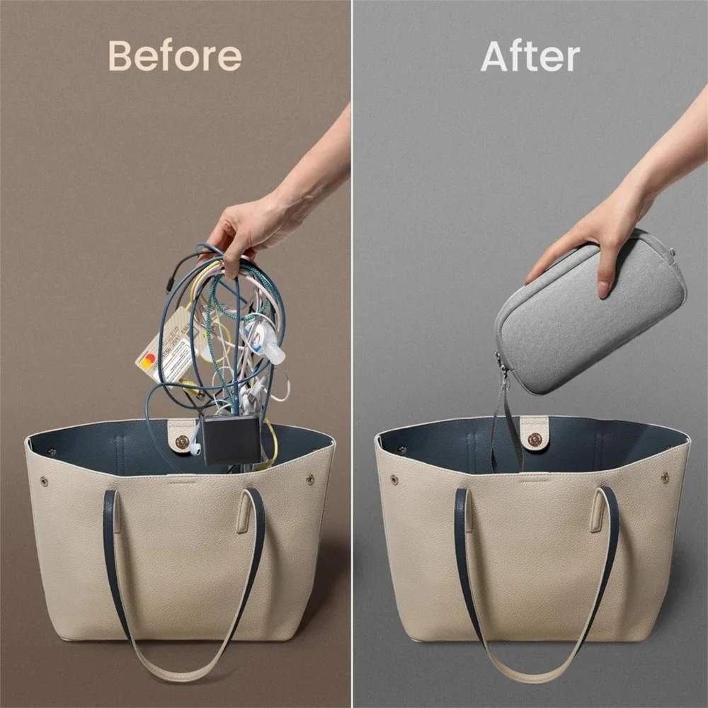 Electronics Organizer Travel Case Water Resistant Travel Bag Cable Organizer.
