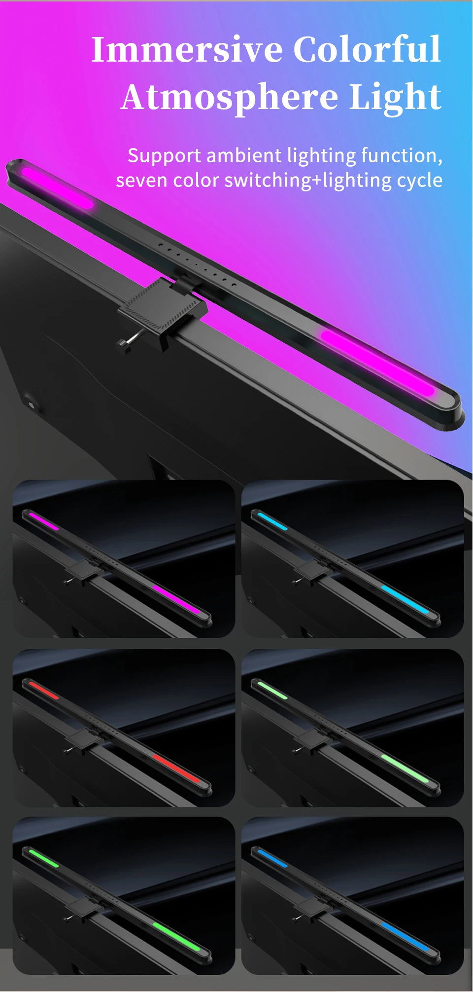 Gadgit Co™ Monitor Light Bar | Stepless Dimming, Anti-Glare, USB