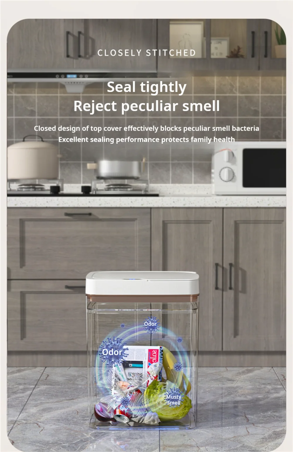 Gadgit Co Smart Sensor Trash Can | 15L, Touchless, Auto-Bag, IPX5, Bathroom & Kitchen