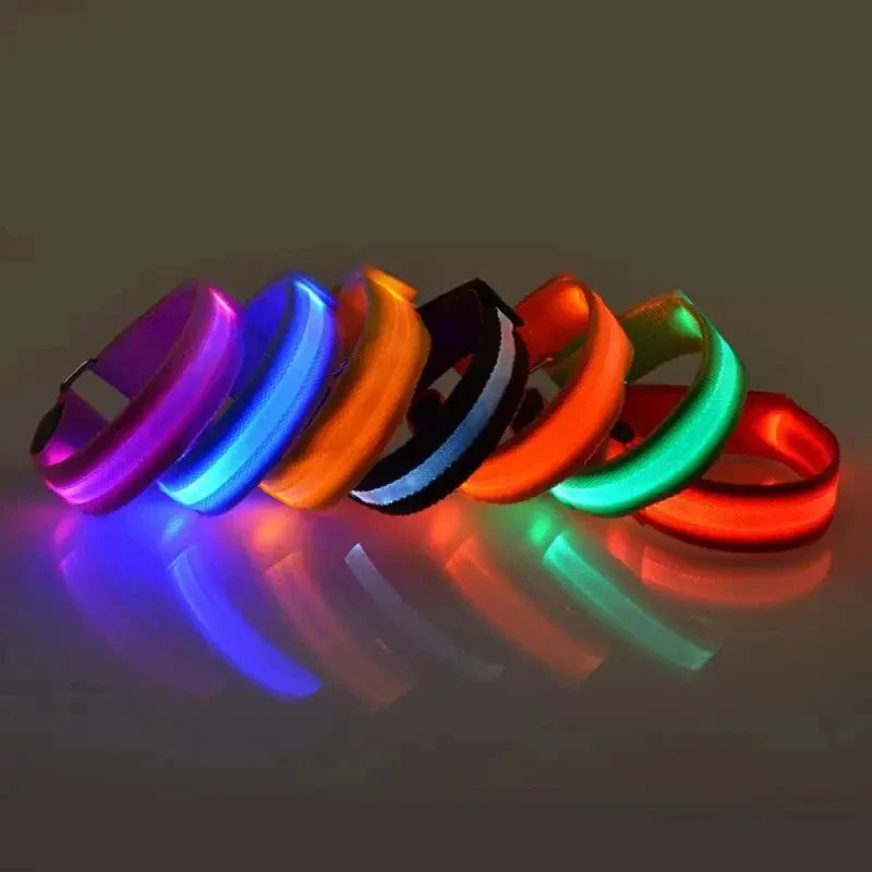 USB Rechargeable LED Night Running Armband Safety Light Belt for Outdoor Sports Cycling Bike Warning Wristband Arm Leg Light