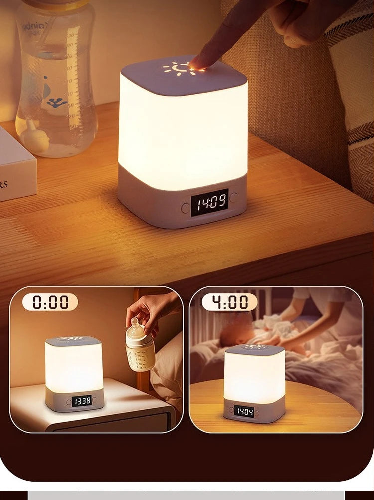 Gadgit Co ™ LED Night Light with Clock | Rechargeable, Dimmable, Remote