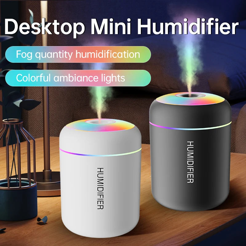 Gadgit Co 180ml Mini USB Humidifier & Aroma Diffuser | Ultrasonic, Essential Oil, Quiet