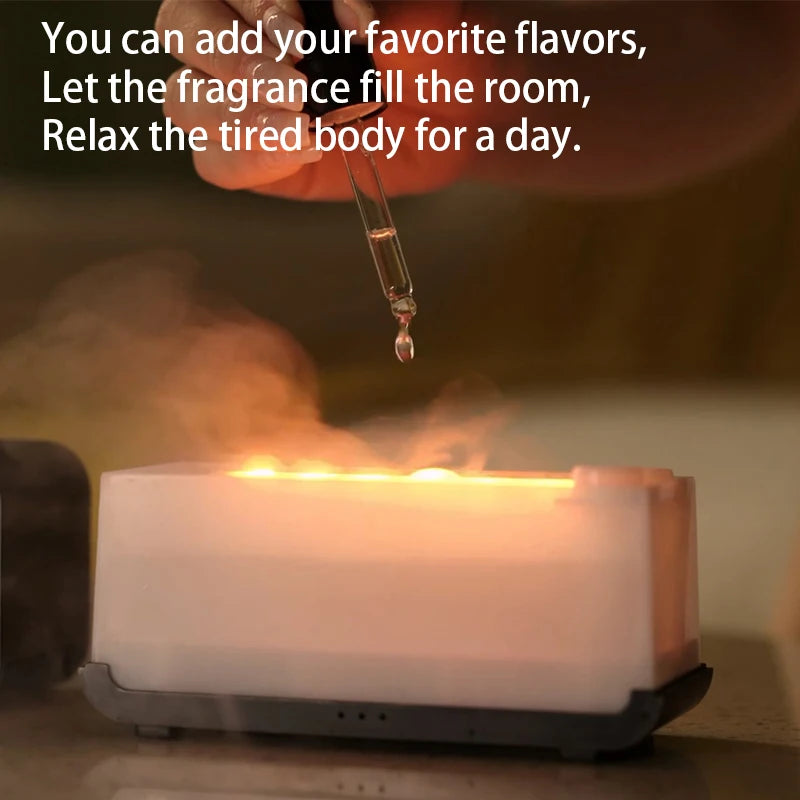 Gadgit Co 3D Flame Aroma Diffuser & Humidifier | 120ml, 7-Colour Flame, Timer