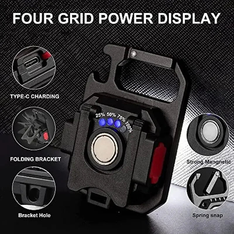 Gadgit Co Mini COB LED Flashlight | 800 Lumens, 7 Modes, Magnetic, Type-C Rechargeable