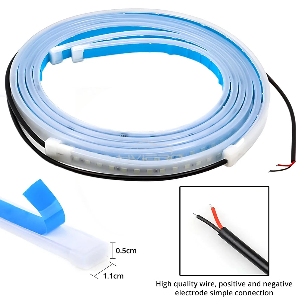 Gadgit Co Car Door LED Warning Strip | 120cm, White + Red Flash, 12V, Waterproof