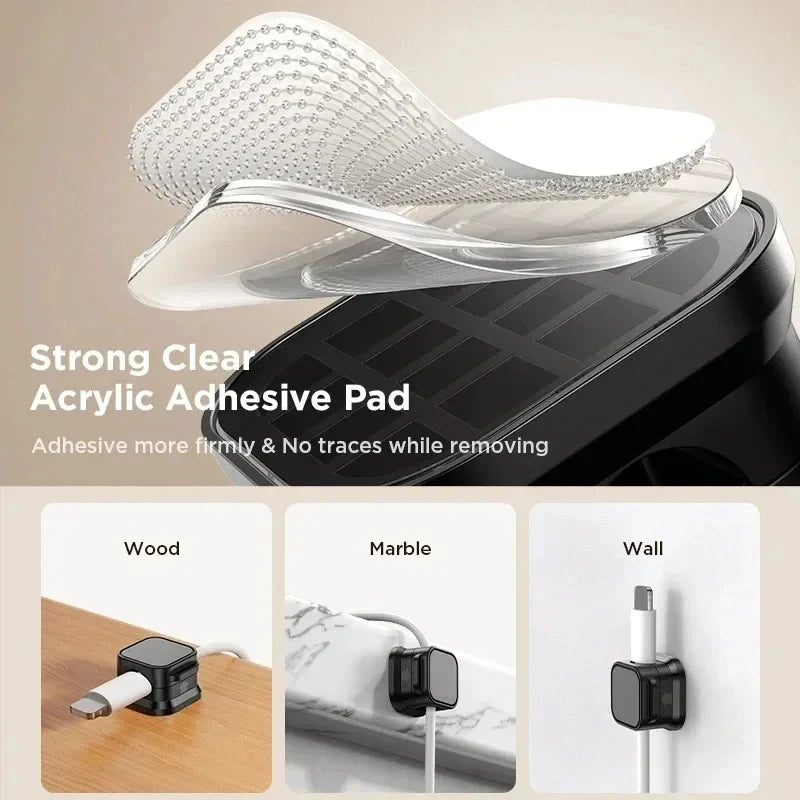 Gadgit Co™ Magnetic Adhesive Cable Clips | Desk & Home Wire Organizer