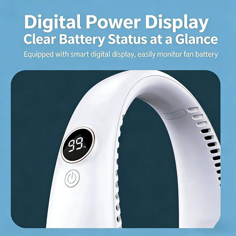 Gadgit Co Portable Bladeless Neck Fan | 5-Speed, USB Rechargeable, Hands-Free Cooling