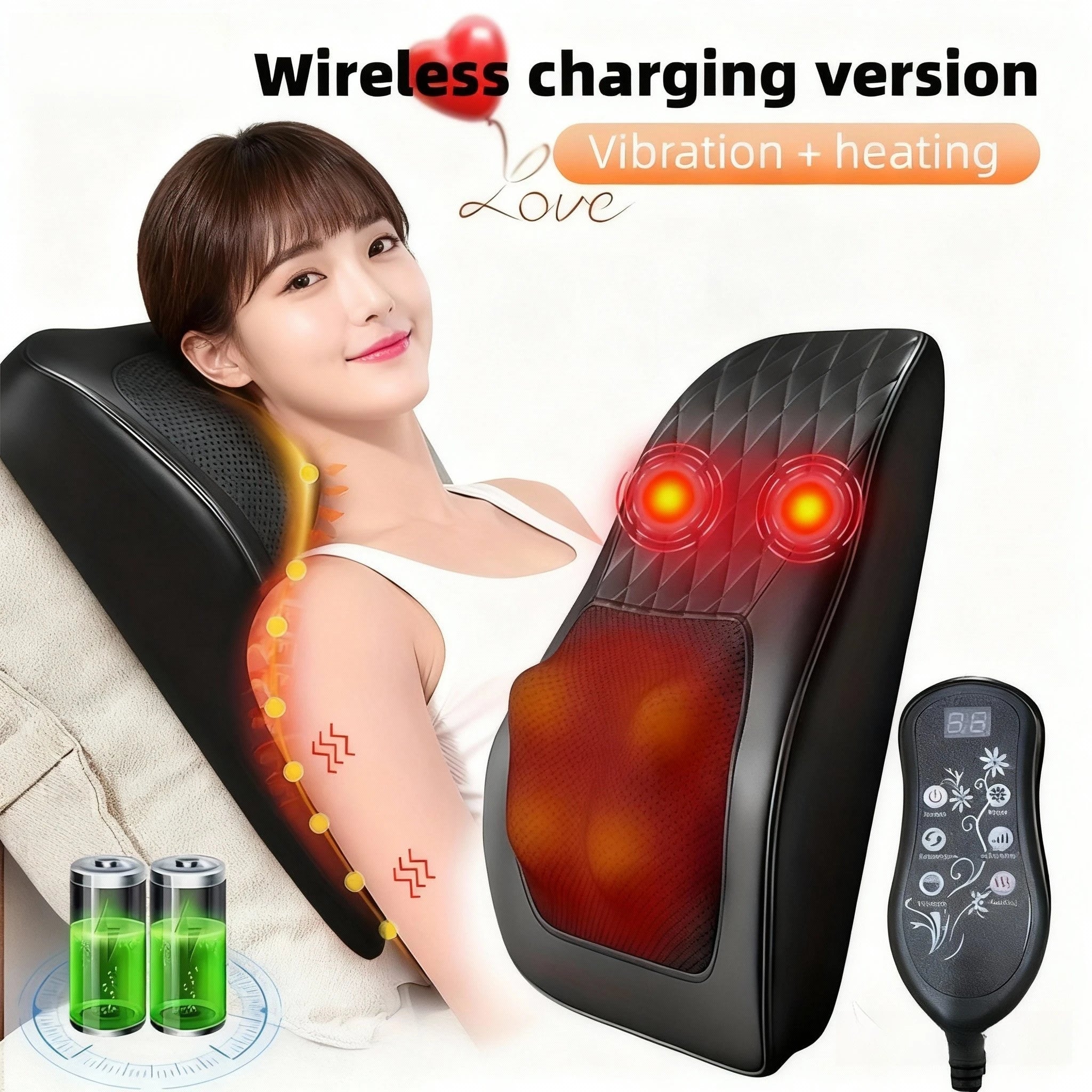 ReliefPro Elite™ – Heated Shiatsu Neck & Back Massager Pillow