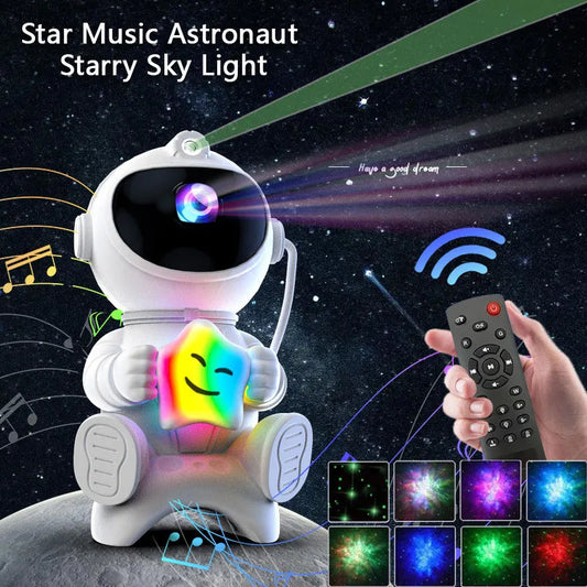 Gadgit Co™ Astronaut Galaxy Light Projector | Bluetooth Speaker, Remote