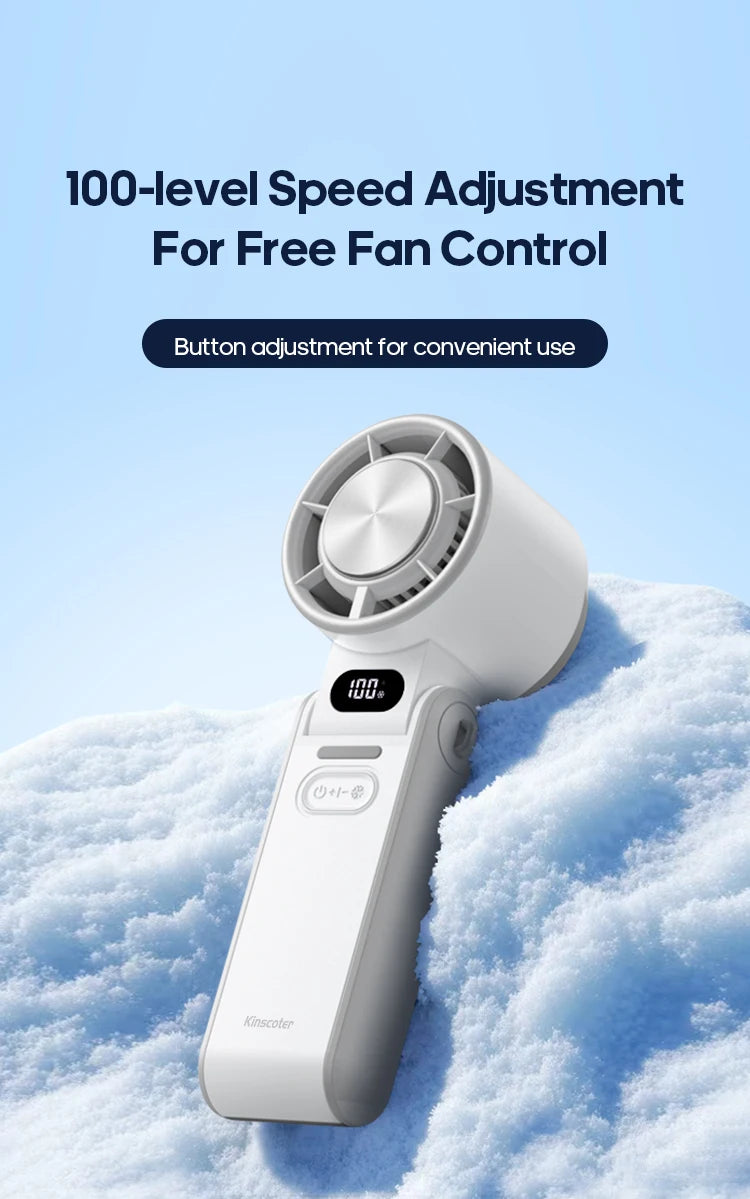 Gadgit Co™ Handheld Fan | Ice-Cool Technology, 100-Speed, 3600mAh, USB Rechargeable