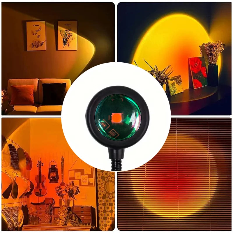 Gadgit Co SunsetCast™ USB Sunset Projection Lamp | Rotatable Atmosphere Light