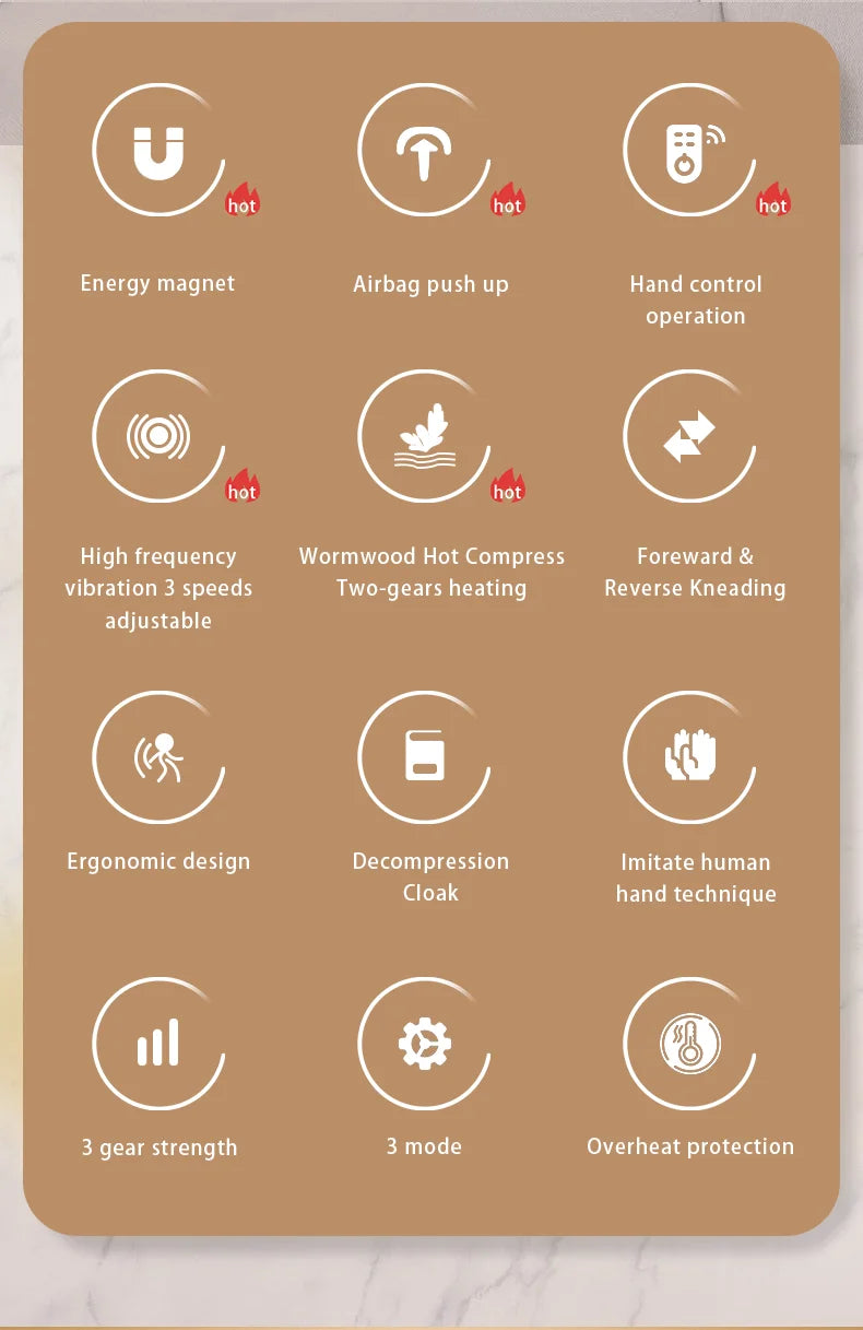 ReliefPro Elite™ – Heated Shiatsu Neck & Back Massager Pillow