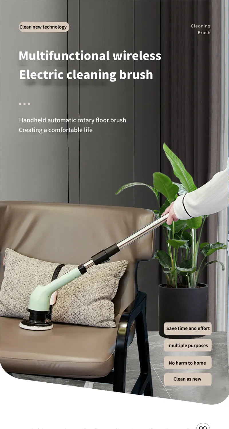 Gadgit Co™ – Electric Spin Scrubber with Extendable Handle & LED Display