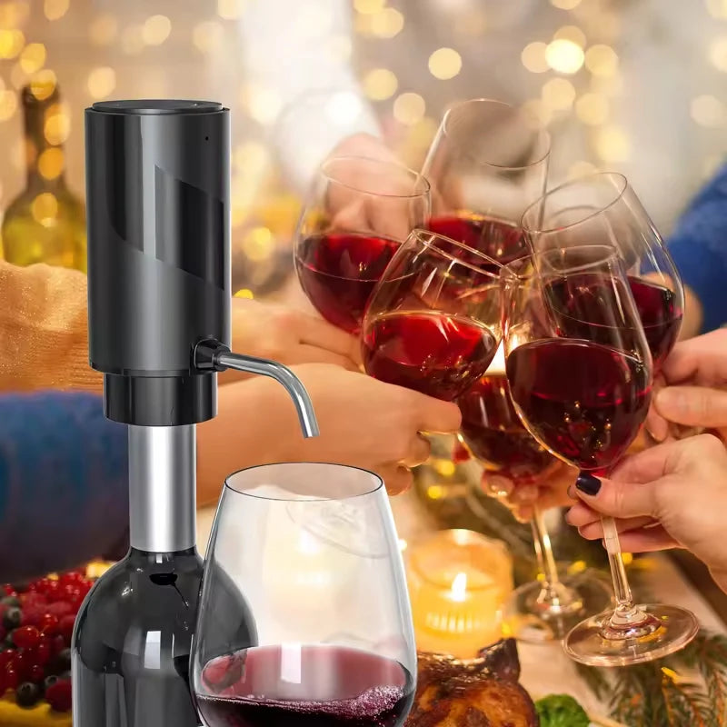 Gadgit Co Electric Wine Aerator & Dispenser | Type-C Rechargeable, Stainless Steel