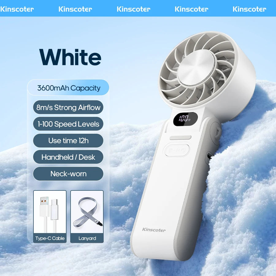 KINSCOTER Outdoor Foldable Portable Handheld Fan Mini Cooling Rechargeable