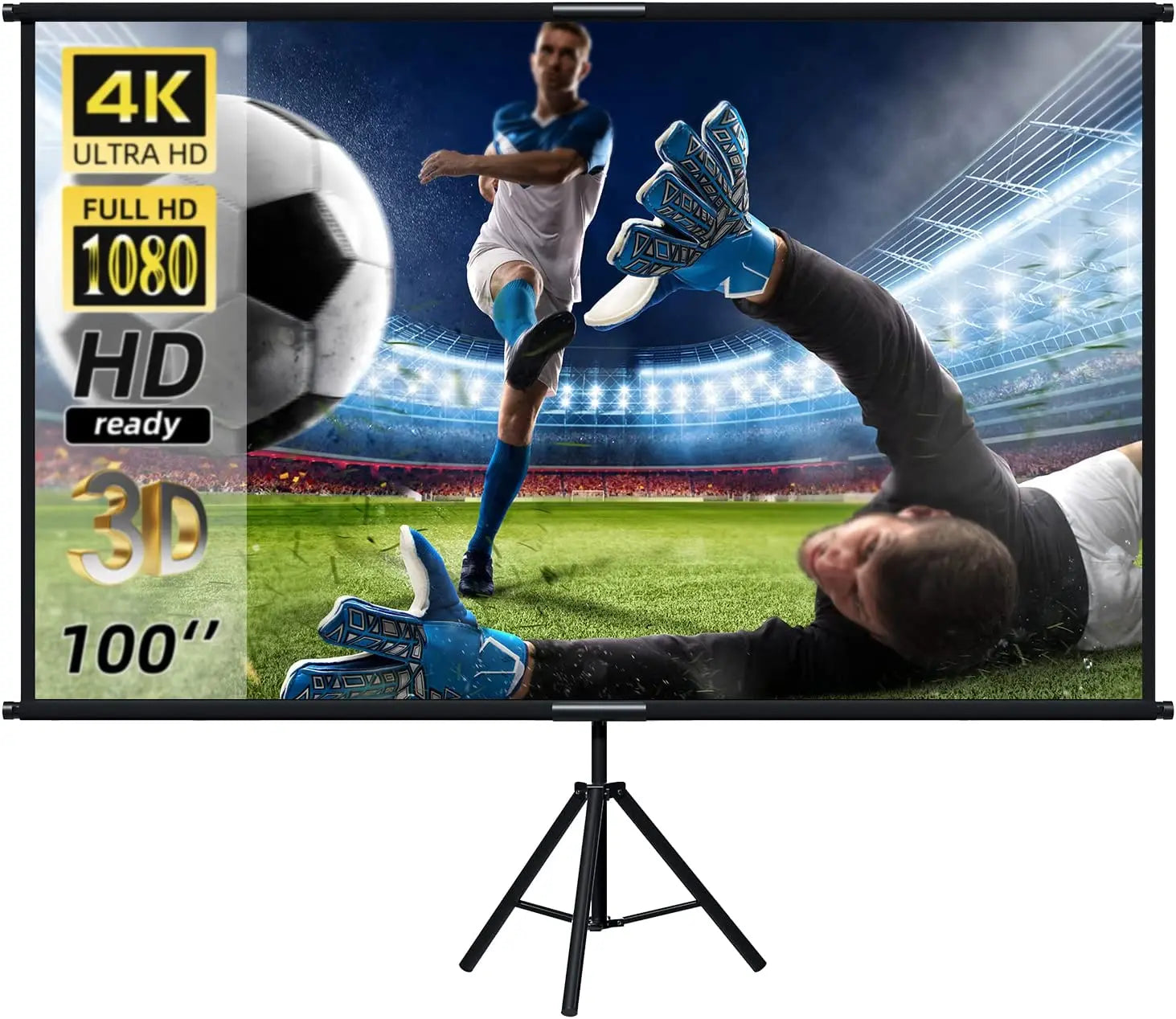 CineScreen Pro™ – Foldable 16:9 Projector Screen with Stand