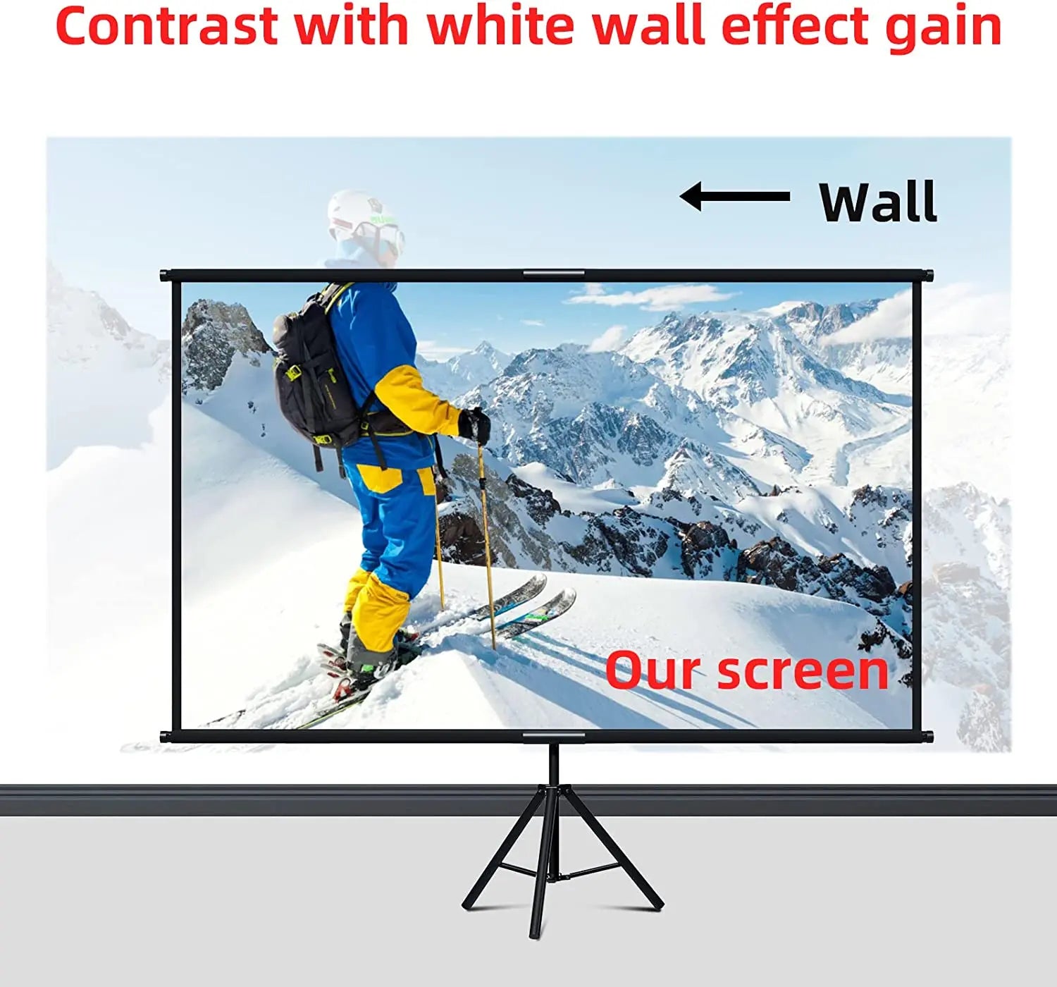 CineScreen Pro™ – Foldable 16:9 Projector Screen with Stand