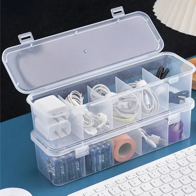 Transparent Data Cable Organizer Case for Office Home