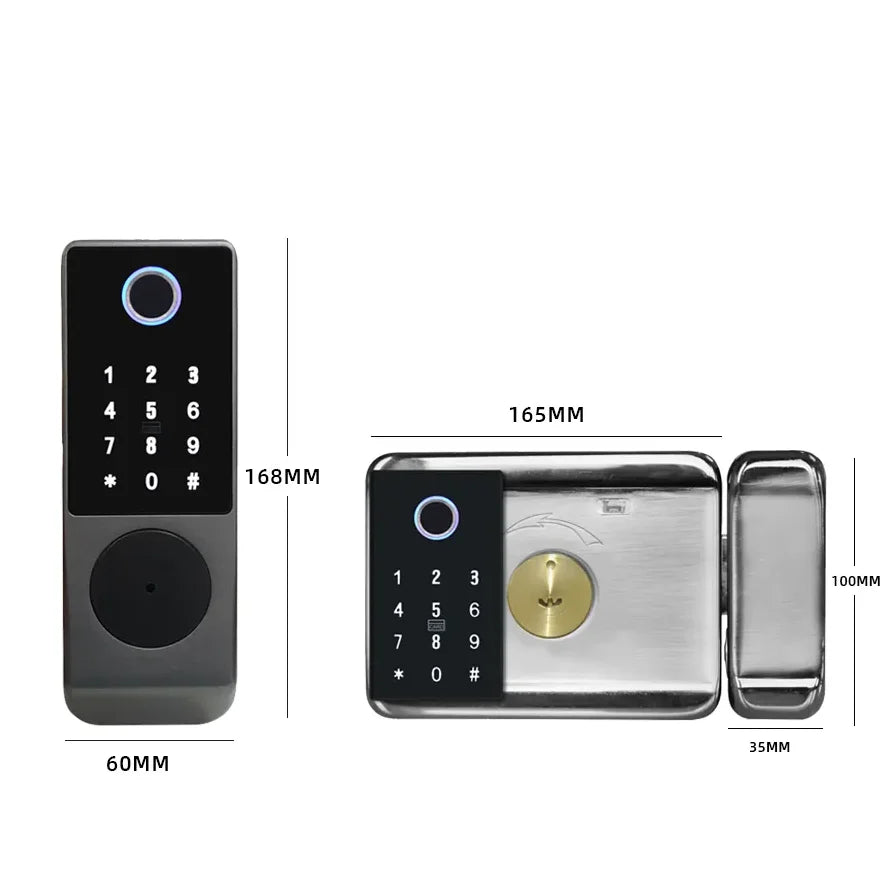 Gadgit Co Smart Outdoor Door Lock | WiFi, Fingerprint, App & Remote, IP66 Waterproof