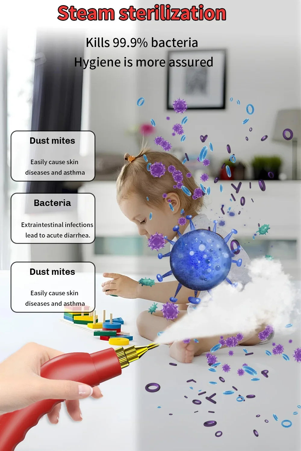 SteamMaster Pro™ – 2500W High-Power Handheld Steam Cleaner