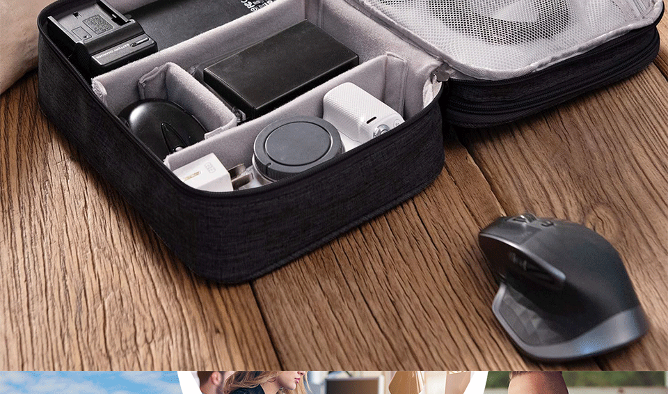 Gadgit Co™ Waterproof Electronics Organizer | 1 & 2 Layer, Adjustable Dividers