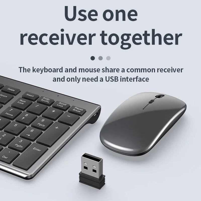 Gadgit Co™ – Slim Rechargeable Wireless Keyboard & Mouse Combo | 4-Device | Multi-Language