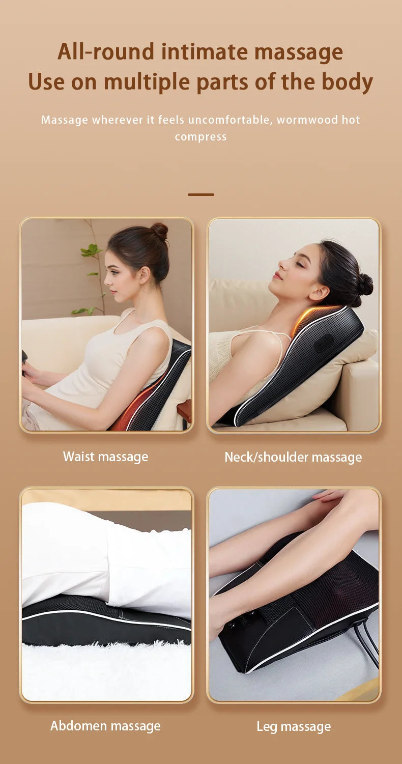 ReliefPro Elite™ – Heated Shiatsu Neck & Back Massager Pillow