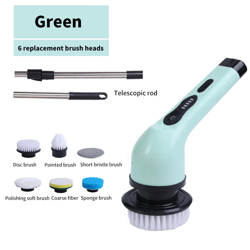 Gadgit Co™ – Electric Spin Scrubber with Extendable Handle & LED Display