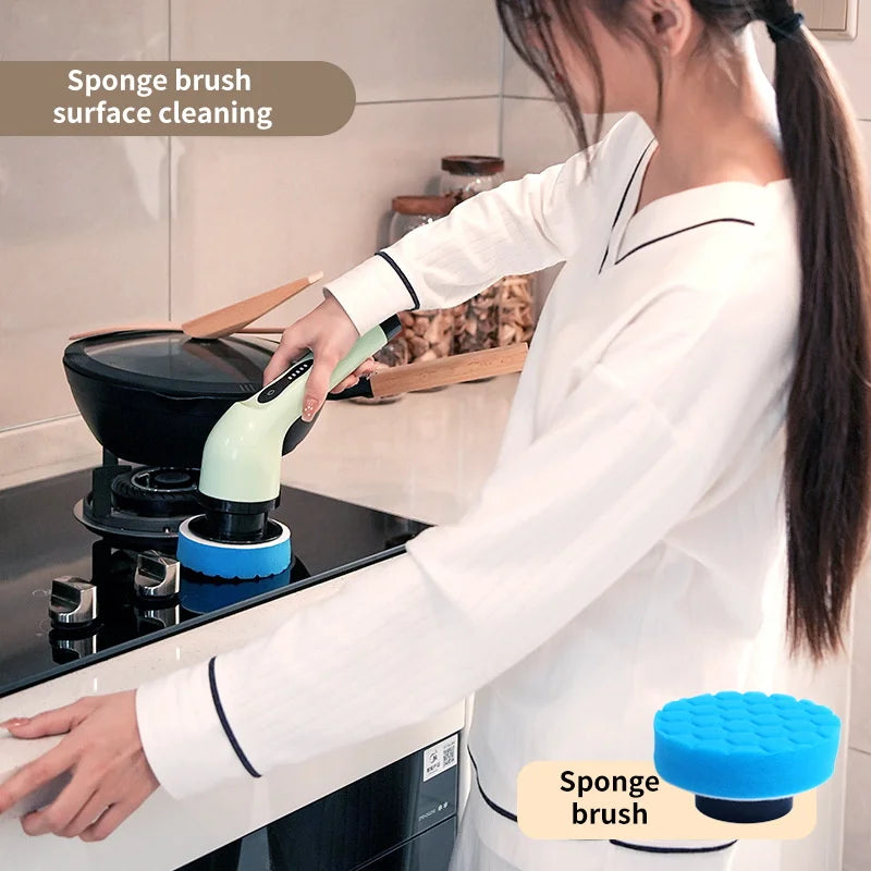 Gadgit Co™ – Electric Spin Scrubber with Extendable Handle & LED Display