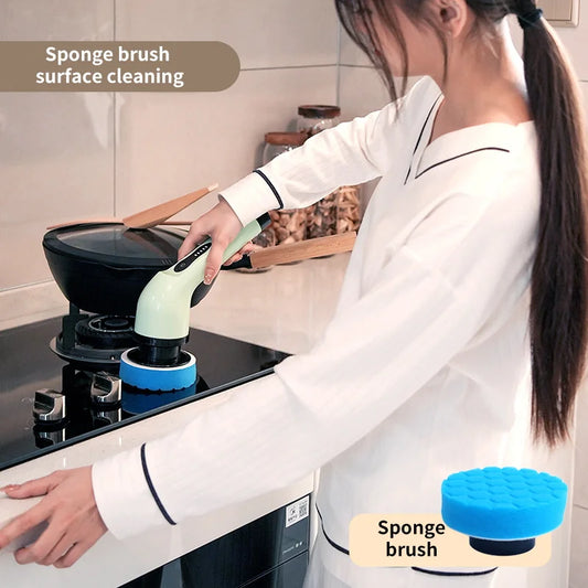 Gadgit Co™ – Electric Spin Scrubber with Extendable Handle & LED Display