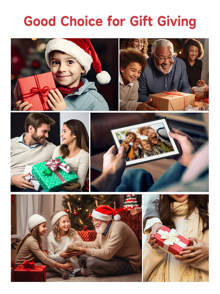 Gadgit Co™ – 10.1" WiFi Digital Photo Frame | 32GB | IPS HD Touchscreen | Frameo App