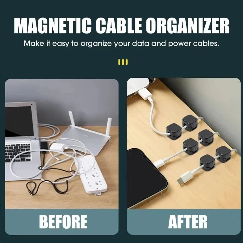 Gadgit Co™ Magnetic Adhesive Cable Clips | Desk & Home Wire Organizer