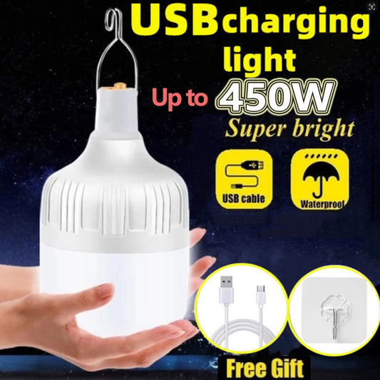 Gadgit Co Portable USB Rechargeable LED Camping Bulb | Hook, 3 Modes, 5 Power Options