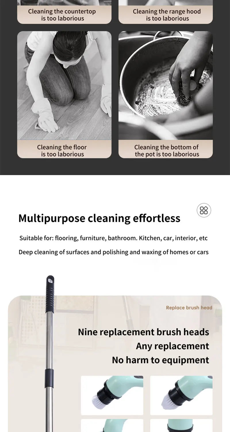 ScrubMaster™ – 9-in-1 Electric Spin Cleaning Brush