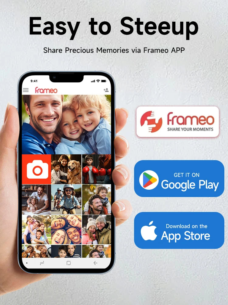 Frameo 10.1 Inch WiFi Digital Picture Frame，1280 * 800IPS HD Cloud Smart Digital Photo Frame,32GB Storage,